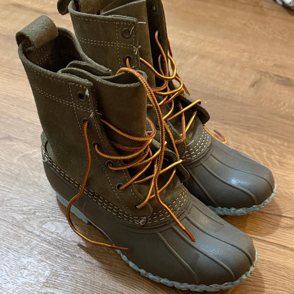 L.L. Bean Olive and Brown Winter Boots